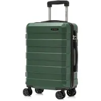 YONSLY Koffer Trolley Reisekoffer Suitcase, Rollkoffer Handgepäck ,mit 4 Rollen360°, Hartschalenreisekoffer, Zahlenschloss, Weicher Gummigriff(M, Dunkelgrün)