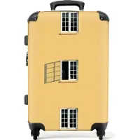 NoBoringSuitcases.com Großer Koffer - Architektur - Fenster - Offen - Gelb - Kombinationsschloss TSA - Hartschalen Trolley 4 Rollen - 72 liter - Reisekoffer - 66 cmKoffer Mittelgroß 67x43x25 cm, 72L,