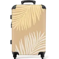 NoBoringSuitcases.com Großer Koffer - Blätter - Gelb - Natur - Pflanzen - Kombinationsschloss TSA - Hartschalen Trolley 4 Rollen - 72 liter - Reisekoffer - 66 cmKoffer Mittelgroß 67x43x25 cm, 72L,
