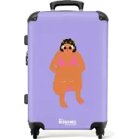NoBoringSuitcases.com Großer Koffer - Design - Abstrakt - Frau - Pastell - Kombinationsschloss TSA - Hartschalen Trolley 4 Rollen - 72 liter - Reisekoffer - 66 cmKoffer Mittelgroß 67x43x25 cm, 72L,