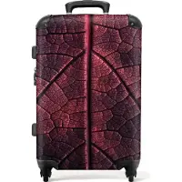NoBoringSuitcases.com Großer Koffer - Abstrakt - Rot - Blätter - Pflanze - Kombinationsschloss TSA - Hartschalen Trolley 4 Rollen - 72 liter - Reisekoffer - 66 cmKoffer Mittelgroß 67x43x25 cm, 72L,