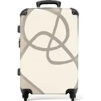 NoBoringSuitcases.com Großer Koffer - Formen - Abstrakt - Beige - Figuren - Kombinationsschloss TSA - Hartschalen Trolley 4 Rollen - 72 liter - Reisekoffer - 66 cmKoffer Mittelgroß 67x43x25 cm, 72L,