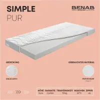Benab Schaummatratze Simple Pur Matratze 85 x 195 cm H3 hart 11 cm hohe Schaummatratzen, PUR