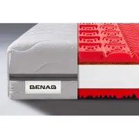 Benab Schaummatratze Zero Hard&Medium 20 Plus Matratze 90 x 200 cm H3 / H5 hart 20 cm hohe Schaummatratzen, Silber, Kokosnuss, PUR, 7 Zonen, Partnermatratze