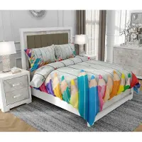SOVIO Bettwäsche 140x200 cm + 2x70x80 cm, 3-teilig, 100% Baumwolle, Satin, Reißverschluss, Bunt - | So.0216