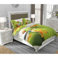 SOVIO Bettwäsche 140x200 cm + 2x70x80 cm, 3-teilig, 100% Baumwolle, Satin, Reißverschluss, Natur, Bunt - | So.0051
