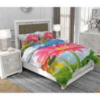 SOVIO Bettwäsche 140x200 cm + 2x70x80 cm, 3-teilig, 100% Baumwolle, Satin, Reißverschluss, Bunt - | So.0127