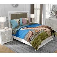 SOVIO Bettwäsche 160x200 cm + 2x70x80 cm, 3-teilig, 100% Baumwolle, Satin, Reißverschluss, Bunt - | So.Z0018