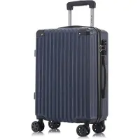 YONSLY Premium Reisekoffer TSA-Schloss,YKK-Reißverschluss Hartschalen-Koffer Trolley Kabinenkoffer Rollkoffer Suitcase Handgepäck (Dunkelblau,XL)