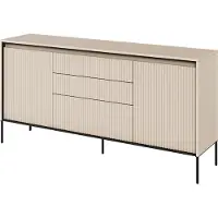 Yourhouse24 Kommode TREND TR-01 mit dekorative Fräsungen und Soft-Close-Funktion Sandbeige