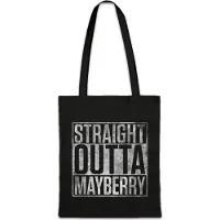 Eric Helmar Müller Urban Backwoods Straight Outta Mayberry-Shirt, Stofftasche, Farbe: Schwarz