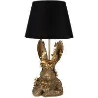 Clayre & Eef Tischlampe Kaninchen Ø 30x55 cm Goldfarbig Kunststoff