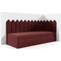 LIKMA Kinderbett 100x200 cm Kastanienbraun Bett mit Bettkasten Jugendbett Polsterbett Kopfteil Velvet Stoff