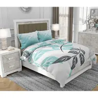 SOVIO Bettwäsche 140x200 cm + 2x70x80 cm, 3-teilig, 100% Baumwolle, Satin, Reißverschluss, Blumen, Weiß - | So.0062