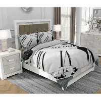 SOVIO Bettwäsche 160x200 cm + 2x70x80 cm, 3-teilig, 100% Baumwolle, Satin, Reißverschluss, Uhr, Weiß - | So.0028