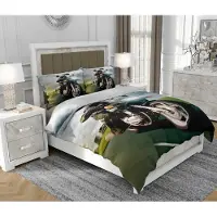 SOVIO Bettwäsche 160x200 cm + 2x70x80 cm, 3-teilig, 100% Baumwolle, Satin, Reißverschluss, Bunt - | So.0152
