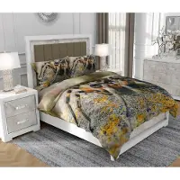 SOVIO Bettwäsche 200x220 cm + 2x70x80 cm, 3-teilig, 100% Baumwolle, Satin, Reißverschluss, Bunt - | So.0330