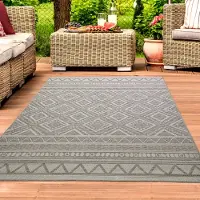 Teppichhome24 In- & Outdoor Teppich Sisal Optik Rautenmuster – beigefarben Größe - 80 x 150 cm