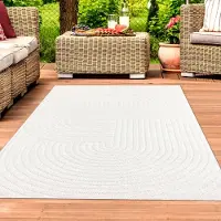 Teppichhome24 Stylische In- und Outdoor Teppich in creme Größe - 120 x 160 cm