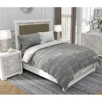 SOVIO Bettwäsche 140x200 cm + 2x70x80 cm, 3-teilig, 100% Baumwolle, Satin, Reißverschluss, Grau - | So.9043