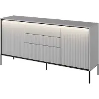 Yourhouse24 Kommode TREND TR-01 mit dekorative Fräsungen und Soft-Close-Funktion Grau