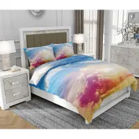 SOVIO Bettwäsche 200x220 cm + 2x70x80 cm, 3-teilig, 100% Baumwolle, Satin, Reißverschluss, Bunt - | So.0134