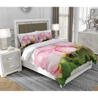 SOVIO Bettwäsche 160x200 cm + 2x70x80 cm, 3-teilig, 100% Baumwolle, Satin, Reißverschluss, Rose, Rosa - | So.0182