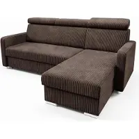 LIKMA Schokolade Ecksofa Mako 213x165 cm mit Schlaffunktion (190x125 cm) Eckcouch mit Bettkasten und Verstellbare Kopfstützen Wohnlandschaft