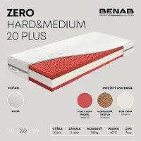 Benab Schaummatratze Zero Hard&Medium 20 Plus Matratze 85 x 195 cm H3 / H5 hart 20 cm hohe Schaummatratzen, Silber, Kokosnuss, PUR, 7 Zonen, Partnermatratze