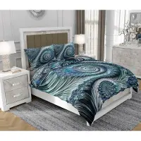 SOVIO Bettwäsche 200x220 cm + 2x70x80 cm, 3-teilig, 100% Baumwolle, Satin, Reißverschluss, Mandala, Bunt - | So.0195