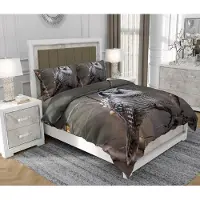 SOVIO Bettwäsche 200x220 cm + 2x70x80 cm, 3-teilig, 100% Baumwolle, Satin, Reißverschluss, Bunt - | So.0332