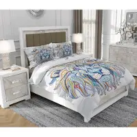 SOVIO Bettwäsche 160x200 cm + 2x70x80 cm, 3-teilig, 100% Baumwolle, Satin, Reißverschluss, Bunt - | So.0297