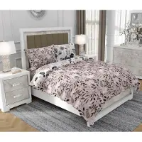 SOVIO Bettwäsche 200x220 cm + 2x70x80 cm, 3-teilig, 100% Baumwolle, Satin, Reißverschluss, Blumen, Bunt - | So.9047