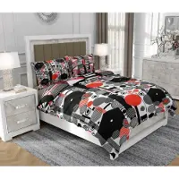 SOVIO Bettwäsche 140x200 cm + 2x70x80 cm, 3-teilig, 100% Baumwolle, Satin, Reißverschluss, Schwarz - | So.9053