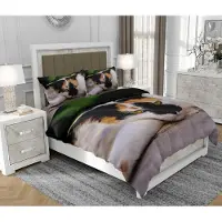 SOVIO Bettwäsche 140x200 cm + 2x70x80 cm, 3-teilig, 100% Baumwolle, Satin, Reißverschluss, Bunt - | So.Z0040