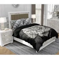SOVIO Bettwäsche 200x220 cm + 2x70x80 cm, 3-teilig, 100% Baumwolle, Satin, Reißverschluss, Bunt - | So.0251