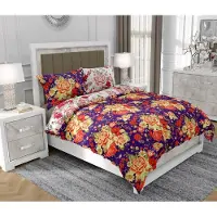 SOVIO Bettwäsche 160x200 cm + 2x70x80 cm, 3-teilig, 100% Baumwolle, Satin, Reißverschluss, Bunt - | So.9068