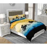 SOVIO Bettwäsche 200x220 cm + 2x70x80 cm, 3-teilig, 100% Baumwolle, Satin, Reißverschluss, Bunt - | So.0137
