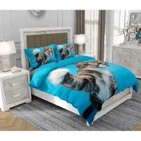 SOVIO Bettwäsche 200x220 cm + 2x70x80 cm, 3-teilig, 100% Baumwolle, Satin, Reißverschluss, Bunt - | So.Z0015