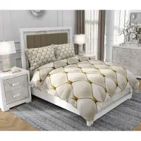 SOVIO Bettwäsche 200x220 cm + 2x70x80 cm, 3-teilig, 100% Baumwolle, Satin, Reißverschluss, abstrakt, Bunt - | So.0183