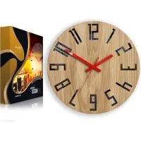 ModernClock , Eichenholz Uhr, wanduhr holz, wanduhr, Slim schwarz 33cm