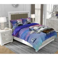 SOVIO Bettwäsche 160x200 cm + 2x70x80 cm, 3-teilig, 100% Baumwolle, Satin, Reißverschluss, Meer, Bunt - | So.0040