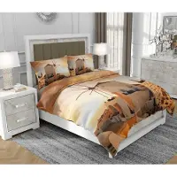 SOVIO Bettwäsche 140x200 cm + 2x70x80 cm, 3-teilig, 100% Baumwolle, Satin, Reißverschluss, mediterran, Bunt - | So.0091
