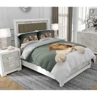 SOVIO Bettwäsche 160x200 cm + 2x70x80 cm, 3-teilig, 100% Baumwolle, Satin, Reißverschluss, Hund, Bunt - | So.0208