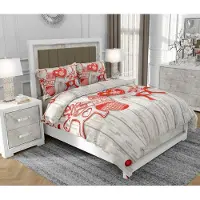 SOVIO Bettwäsche 200x220 cm + 2x70x80 cm, 3-teilig, 100% Baumwolle, Satin, Reißverschluss, Rot - | So.8010