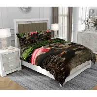 SOVIO Bettwäsche 140x200 cm + 2x70x80 cm, 3-teilig, 100% Baumwolle, Satin, Reißverschluss, Bunt - | So.Z0001