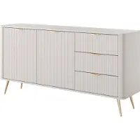 Yourhouse24 Kommode Kombikommode 163 cm LANTE 2D3S beige/gold, schwarz