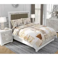SOVIO Bettwäsche 160x200 cm + 2x70x80 cm, 3-teilig, 100% Baumwolle, Satin, Reißverschluss, Bunt - | So.0138