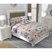 SOVIO Bettwäsche 160x200 cm + 2x70x80 cm, 3-teilig, 100% Baumwolle, Satin, Reißverschluss, Bunt - | So.9052