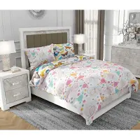 SOVIO Bettwäsche 140x200 cm + 2x70x80 cm, 3-teilig, 100% Baumwolle, Satin, Reißverschluss, Bunt - | So.9024